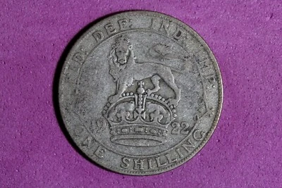 1922 Great Britain 1 Shilling Silver Coin #M22212 - Image 1 of 2