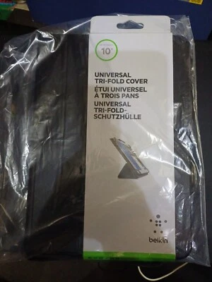 Belkin Universal Tri Fold Tablet Case Cover For 10" Inch Tablets - Black NEW  - Image 1 of 3