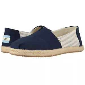 TOMS Women's Navy University Rope 100135 Sz_9.5_Navy Ivy League Stripes on Rope - Picture 1 of 4