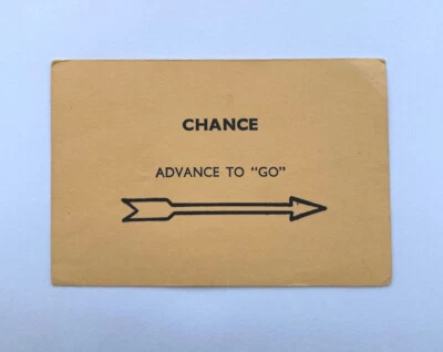 Single Replacement Vintage Monopoly Squared Corner Plain Back Chance Cards - Image 1 of 4