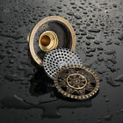 4 inch Antique Brass Round Bathroom Shower Waste Floor Drain Carving Cover Plate