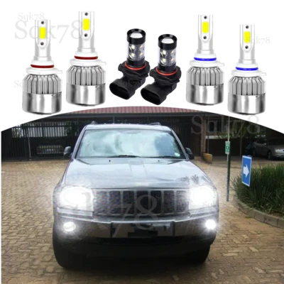 6x LED Headlight Bulbs Hi/Low Beam Fog Lights For Jeep Grand Cherokee 1999-2004 - Image 1 of 4