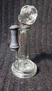 Antique Miniature Glass Telephone Candy Holder - Picture 1 of 5