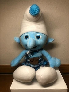 Smurfs Gutsy VTG Smurf Plush Stuffed Toy Doll 2013 Kellytoy Scottish Kilt 16" - Picture 1 of 7