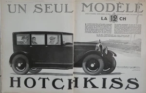PUBLICITÉ DE PRESSE 1926 AUTOMOBILE HOTCHKISS UN SEUL MODÈLE LA 12 CV - Picture 1 of 1