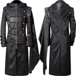 Medieval Retro Gothic Black Coat Uniform Halloween Cosplay Costume - Picture 1 of 6
