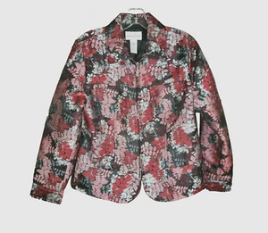 Draper's & Damon's PS SP Jacket Women's Black Pink Floral Blazer Petite - Picture 1 of 5