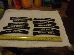 Ten (10) Different Navy Tabs or Rockers (BOX CAT BAG#5F) - Picture 1 of 2