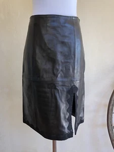 PRIVILEGE Paris Handschuh weicher schwarzer Leder gefütterter Rock Spitze Made in France 40 neu ohne Etikett - Bild 1 von 12