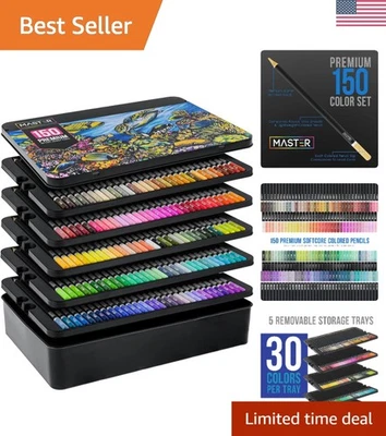 Vibrant 150 Colored Pencils in Luxurious Tin - Perfect for Artists & Gift-Giving - Image 1 of 4