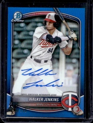 2025 Bowman Walker Jenkins Chrome Prospect Auto Blue Refractor #/150 Twins - Image 1 of 2