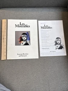 Vtg 1993 Les Miserables Souvenir Brochure and Synopsis w/Imperial Theatre Insert - Picture 1 of 15