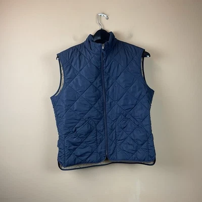 J Crew Authentic Outerwear Full Zip Quilts Vest Mens L Blue Polyester - Image 1 of 4