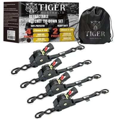 Tiger Australia® Auto Retractable Ratchet Straps - image 1 of 4