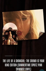 Taylor Swift The Life Of A Show Girl. SUMMERTIME SPRITZ PINK SHIMMER VINYL - Picture 1 of 8