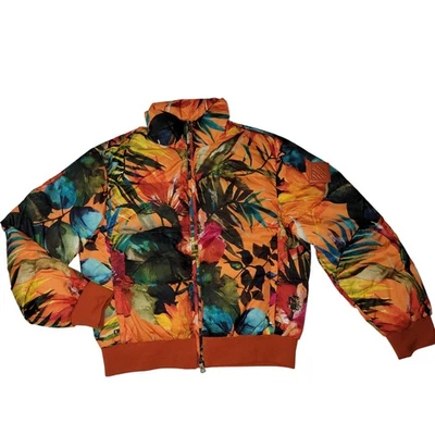 Chaqueta Bomber Ralph Lauren Etiqueta Púrpura Para Mujer L Thelma Estampado Tropical 650 Plumón Foto 1 de 4