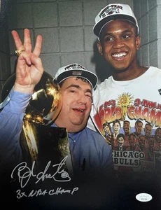 BJ Armstrong signed 11 x 14 Chicago Bulls photo JSA Championship Photo With Insc - Picture 1 of 7