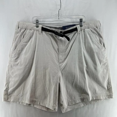 Croft & Barrow Short Mens 44 True Comfort Belted Flat Front Stretchy Soft Beige - Image 1 of 4