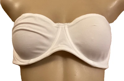 Sujetador sin tirantes Gilligan & O'Malley 38C para mujer blanco cierre trasero ajuste con aros Foto 1 de 3