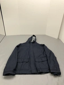 Tommy Hilfiger Jacket Boys XL 16 18 Hooded Striped Lining Pockets Navy Blue TH - Picture 1 of 12