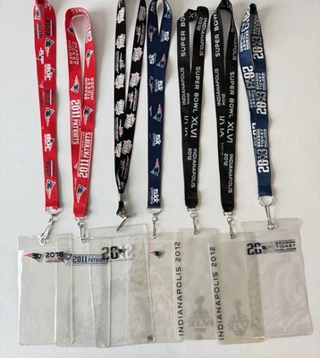(7) New England Patriots Ticket Lanyards STH Exclusives & Super Bowls XXXVI XLVI - Image 1 of 4
