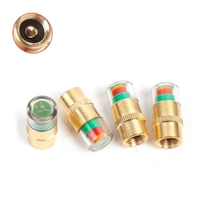 Tire Pressure Monitoring Cap Set 4 Valves with Easy to Read Indicators - Picture 1 of 6