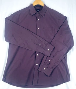 GAP Men's Oxford Button Down Long Sleeve Dress Shirt Size Medium Color Plum - Picture 1 of 7