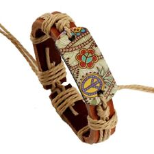 Brown Leather Bracelet Wristband Bangle Men's Women's Bohemian Jewelry Gift