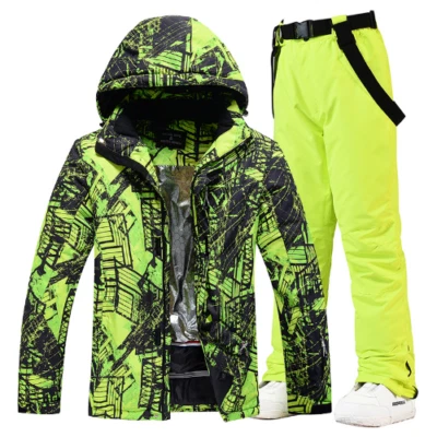 -30 Warm Colorful Men's Ice Snow Suit Snowboarding Ski Sets Jackets + Pants - Image 1 of 4