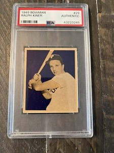 1949 BOWMAN #29 RALPH KINER (HOF) PSA Auth Great Eye Appeal