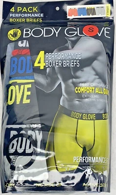 Body Glove Men's Boxer Briefs SZ Small 4-Pk 6" Length Performance Stretch - Image 1 of 4