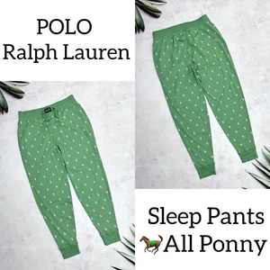 POLO Ralph Lauren Sleep Pants All Over Pony Gren Color size Medium - Picture 1 of 24