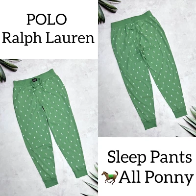 POLO Ralph Lauren Sleep Pants All Over Pony Gren Color size Medium - Image 1 of 4