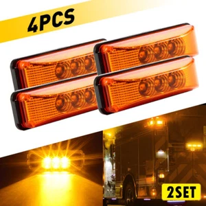 8x Marker Lights LED Truck Trailer Clearance Side Light Amber Yellow Waterproof - Picture 1 of 11