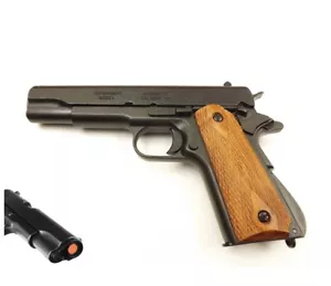 Denix Colt 1911 Non-Firing Full Size Metal Prop Gun, Black with Checkered Grips - Picture 1 of 7