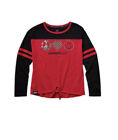 Justice Sport Girls Red Peace Love Happiness Long Sleeve Knotted Shirt Top Sz Xs