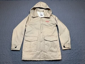 Riverside Coca-Cola Zip Up Tan Coat Hooded Jacket USA Men’s Medium 3M Thinsulate - Picture 1 of 10