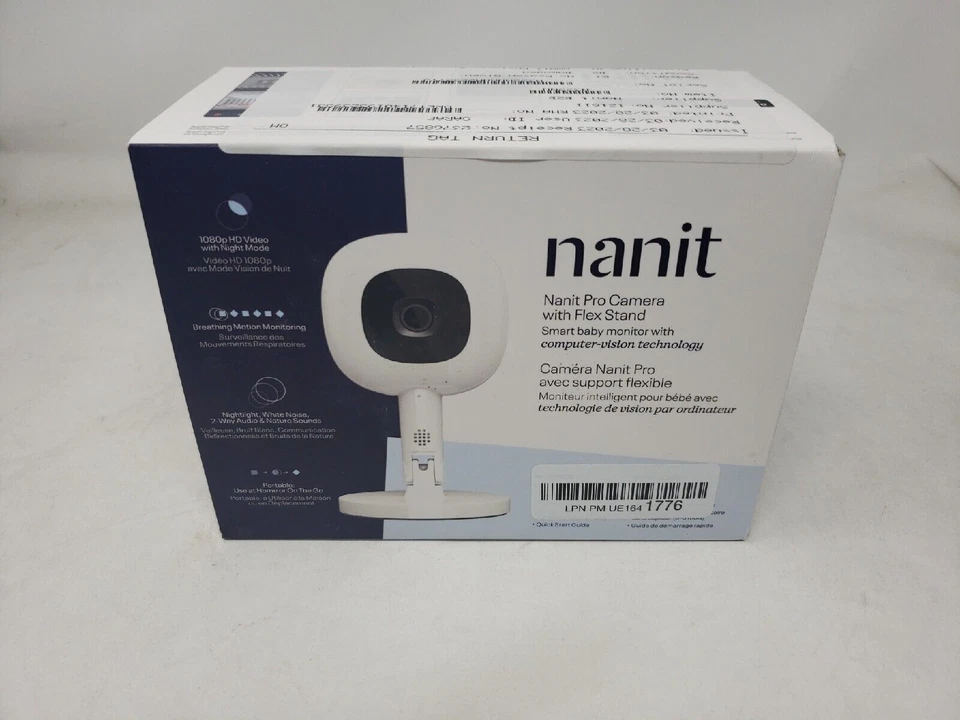 Nanit Pro Smart Baby Monitor & Flex Stand - 1080p Secure Wi-Fi Video Camera, Sensor-Free Sleep & Breathing Motion Tracker
