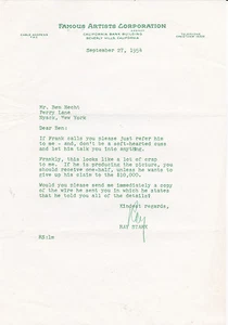 5 LETTERE di HOLLYWOOD PRODUCER RAY STARK a BEN HECHT re. MIRACOLO SOTTO LA PIOGGIA, - Foto 1 di 9