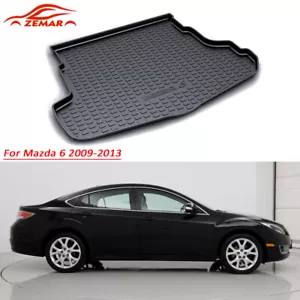 Alfombra alfombrilla bandeja revestimiento maletero carga para Mazda 6 2009-2013 todo tipo de clima negra - Imagen 1 de 6