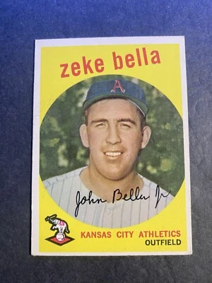 1959 Topps Baseball Zeke Bella Kansas City Athletics White Back Card #254 (b) - Image 1 of 2