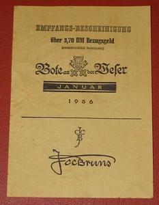 Alter Werbezettel Mindenener Tageblatt Bote der Weser JCC Bruns 1956 - Picture 1 of 2
