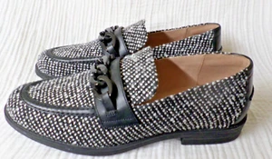 Cole Haan Women's Shoe Size 7 1/2 B Stassi Chain Loafer in Black/ White  - Picture 1 of 7