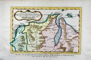 1770 J.V. Schley, Venezuela, Caracas, large copper engraving, map - Picture 1 of 4