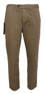 TELA GENOVA Pants Brown Pure Cotton Straight Fit Casual Men Trouser s.W35 230usd - Picture 1 of 7