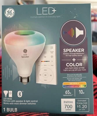 GE LED+ Speaker and Color Changing Indoor Floodlight Bulb And Remote - Image 1 of 4