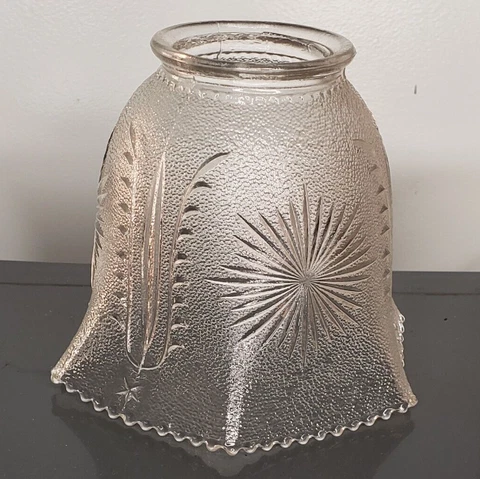 Vintage Stippled Glass Light Shade Sconce Pendant Starburst 2.25” Fitter Cover