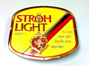 Stroh Light beer sign 3-D wall tacker display box vintage 1979 Strohs brewery H1 - Picture 1 of 11