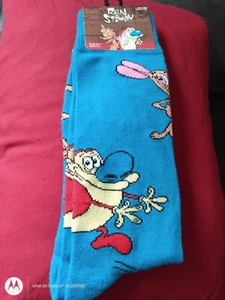 REN & STIMPY Nickelodeon - Men's crew socks - size 6-12 - NWT - FREE SHIPPING - Picture 1 of 2