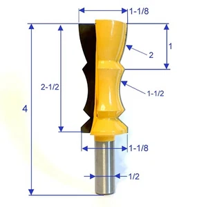 1/2" Shank 2-1/2" blade Long Reversible Crown Molding A - Picture 1 of 12